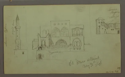 Zeichnung, Altes Haus, Beirut, 1868